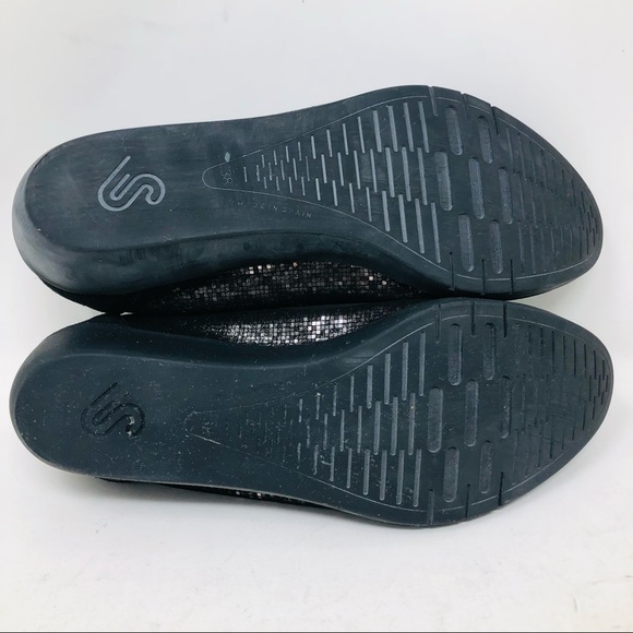 Sabrinas Metallic Black & Silver Wedge Ballet Flats - Picture 11 of 11